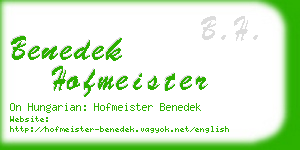 benedek hofmeister business card